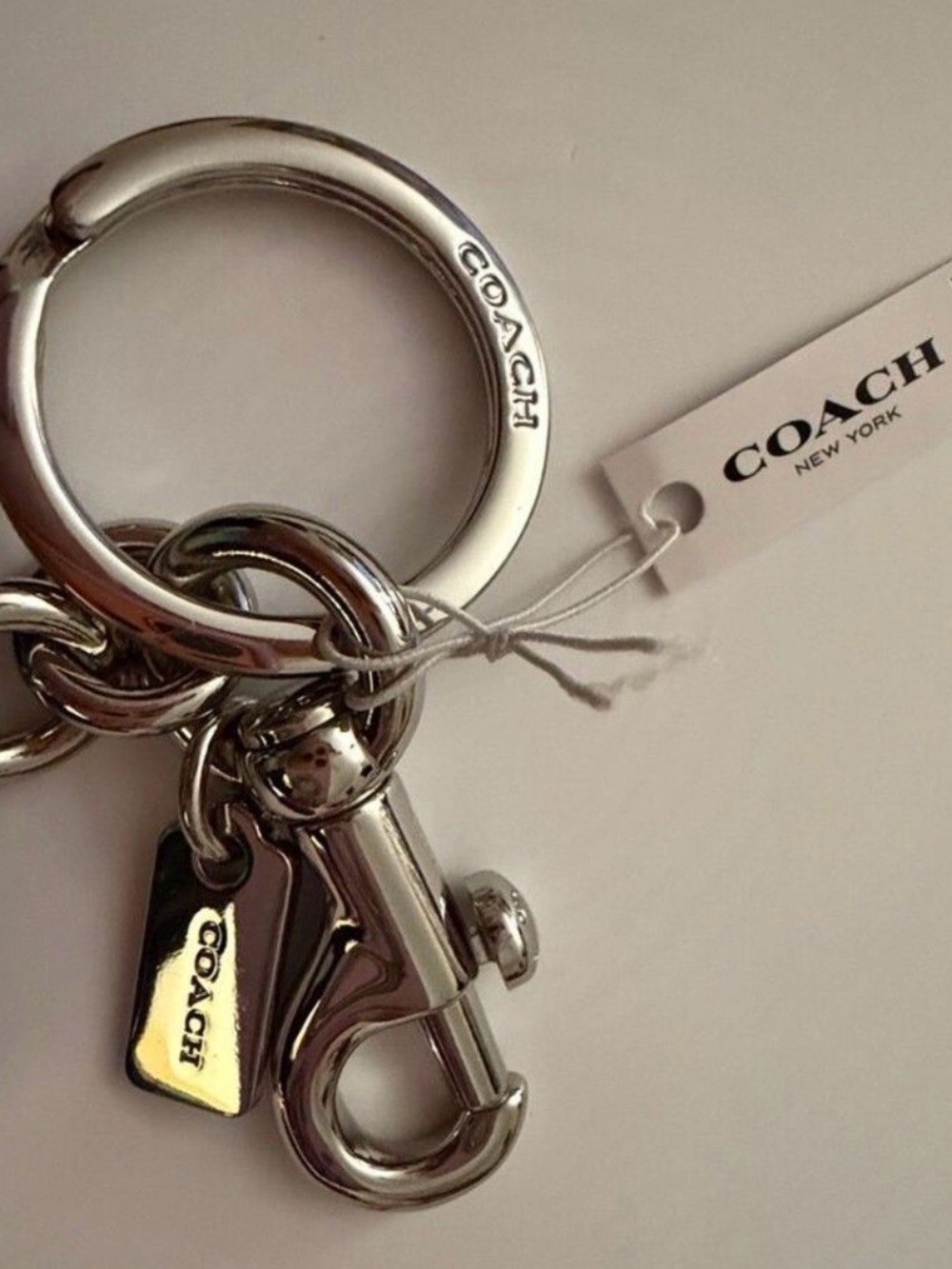 COACH NWT Cherry Leather Multicolored Keychain Bag Charm - Picture 3 of 3